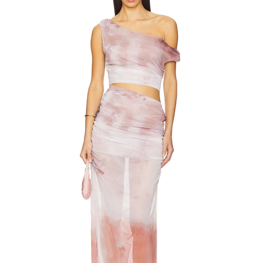 Elegant Pink One-Shoulder Maxi Dress